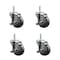 Service Caster 35 Inch Gray Polyurethane Wheel Swivel 34 Inch Threaded Stem Caster Set with Brake SCC SCC-TS20S3514-PPUB-TLB-34212-4 - alternate 1